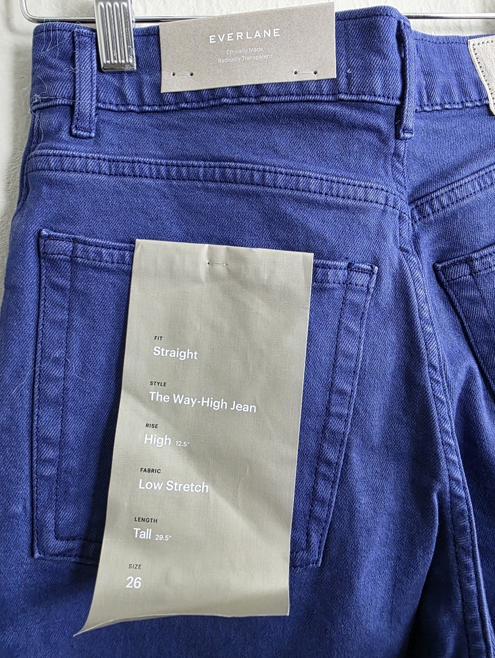NEW Everlane The Way High Straight-Leg Jeans in Deep Blue 26 Tall - Picture 12 of 12